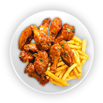 Spicy Chicken Wings With Chips 
